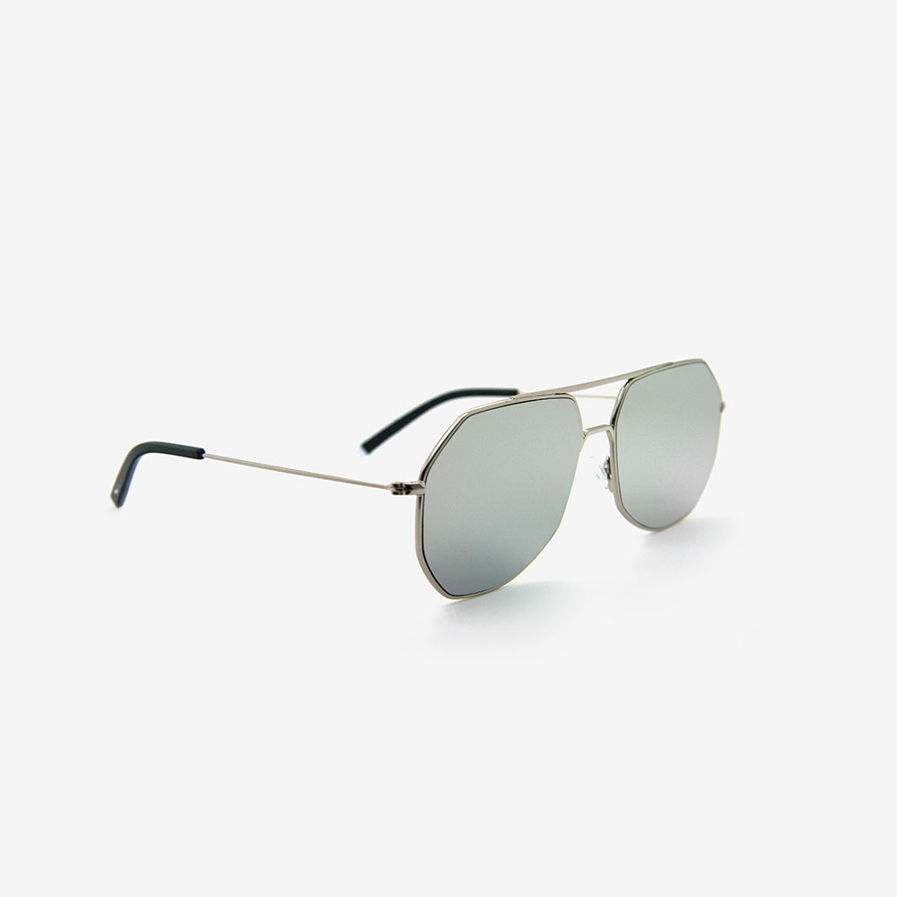 Angled Aviator Sunglasses with Silver Flash Lens 2 | The Rainy Days