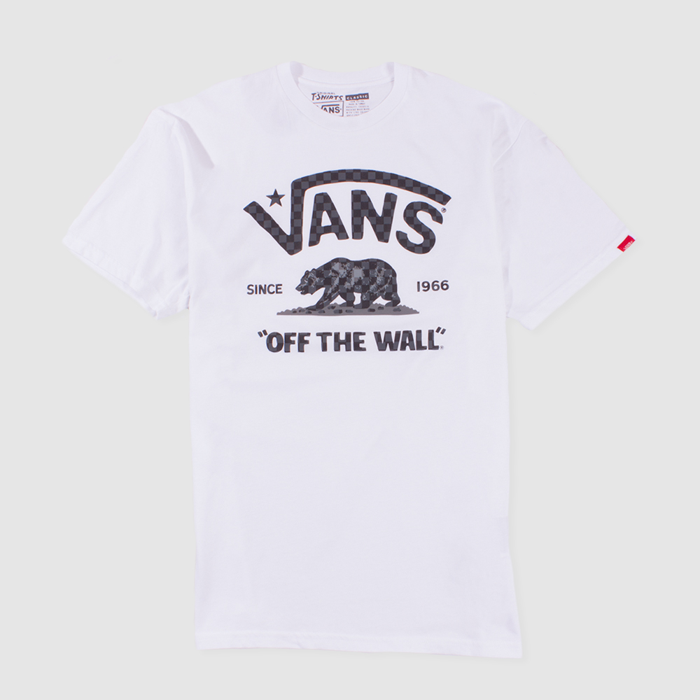 Vans White Checked Bear T-Shirt | The 