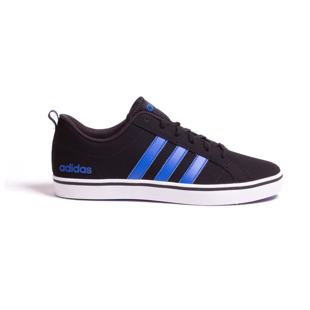 black and blue adidas trainers