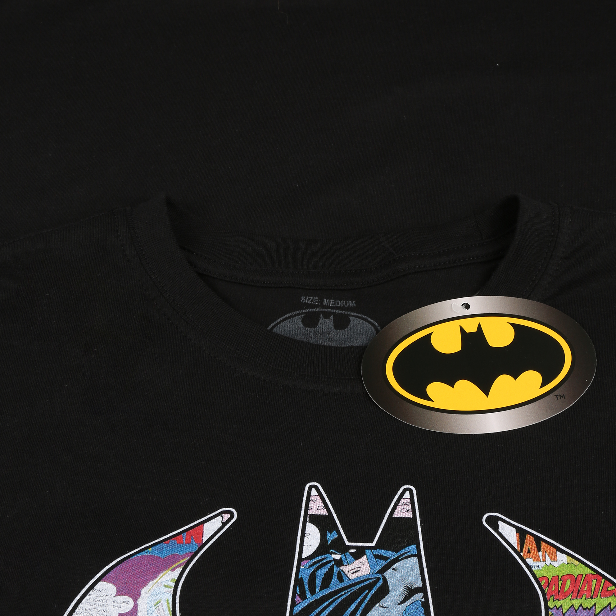 D.C. Comic 'Comic Bat' Black T- Shirt | The Rainy Days
