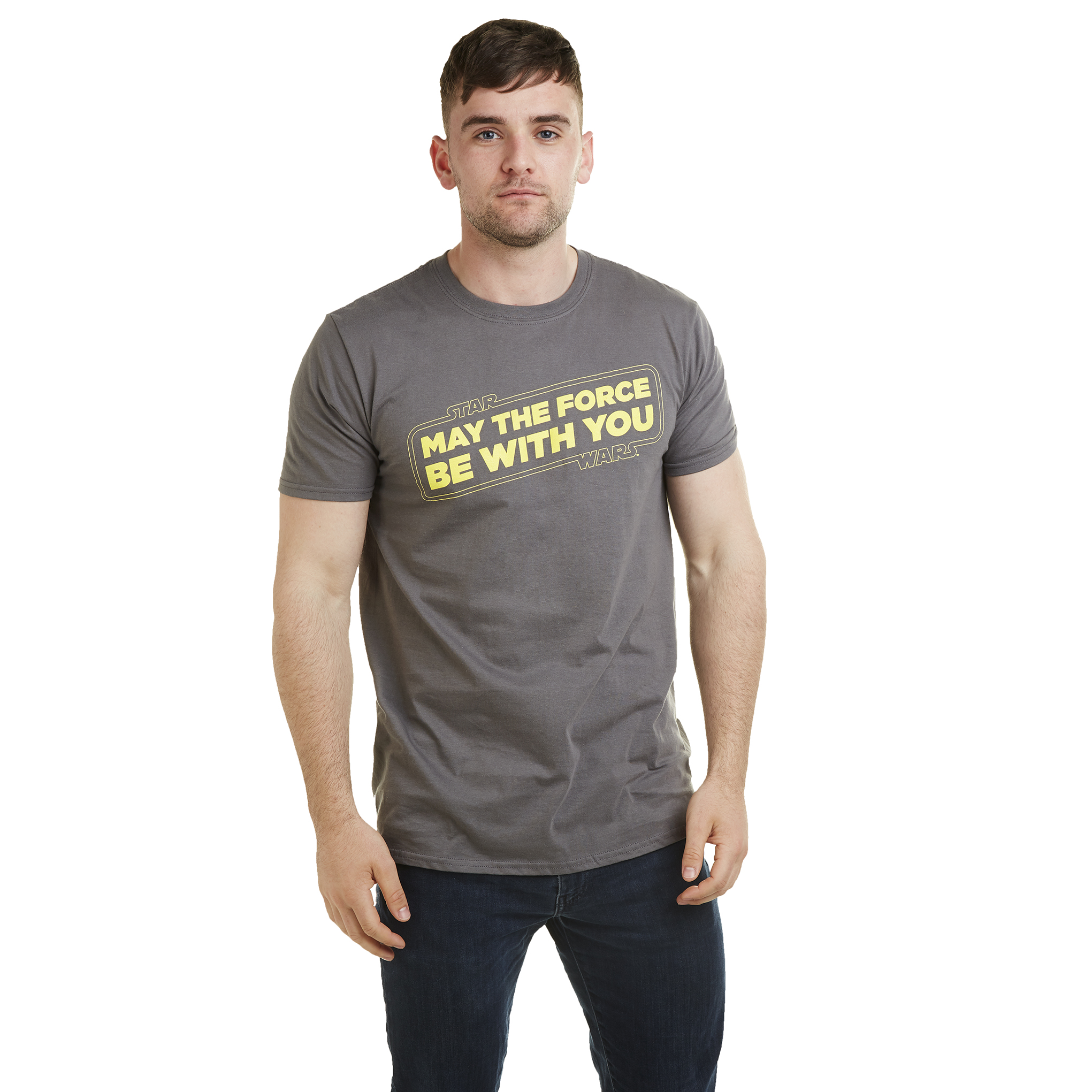 Star Wars Force Slogan Charcoal T-Shirt | The Rainy Days