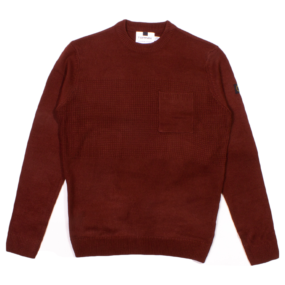 Originally Made for Topman Brown Knit Pocket Jumper | The Rainy Days
