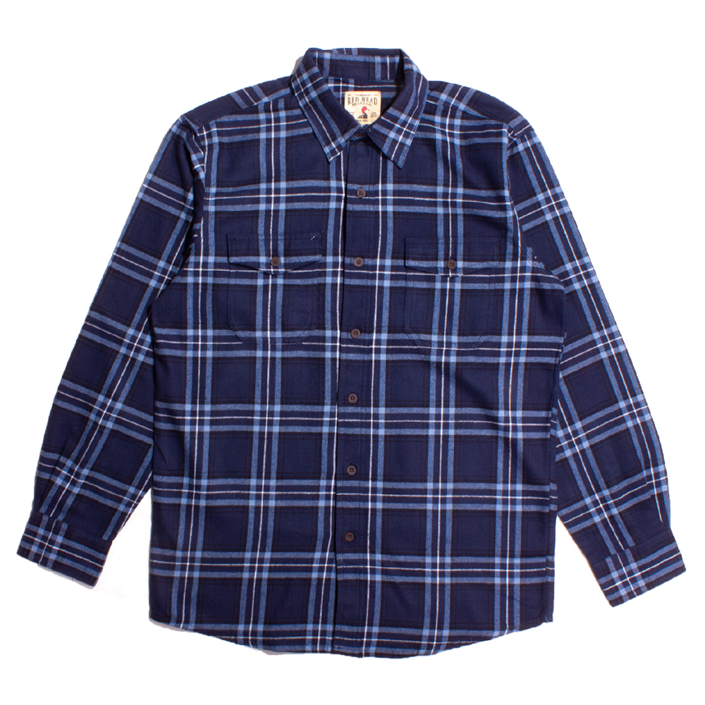 Red Head Navy & Light Blue Premium Checked Flannel Shirt | The Rainy Days