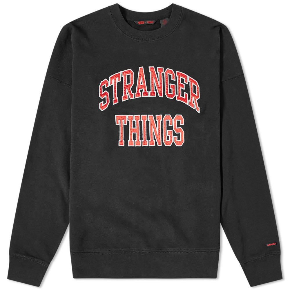 Levi's® x Stranger Things Black 'STRANGER THINGS' Oversized Sweatshirt |  The Rainy Days