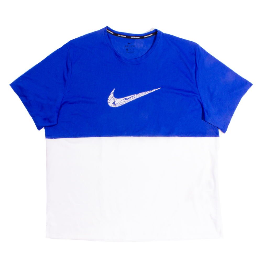Nike Running Blue & White 'Breathe Wild Run' T-Shirt | The Rainy Days