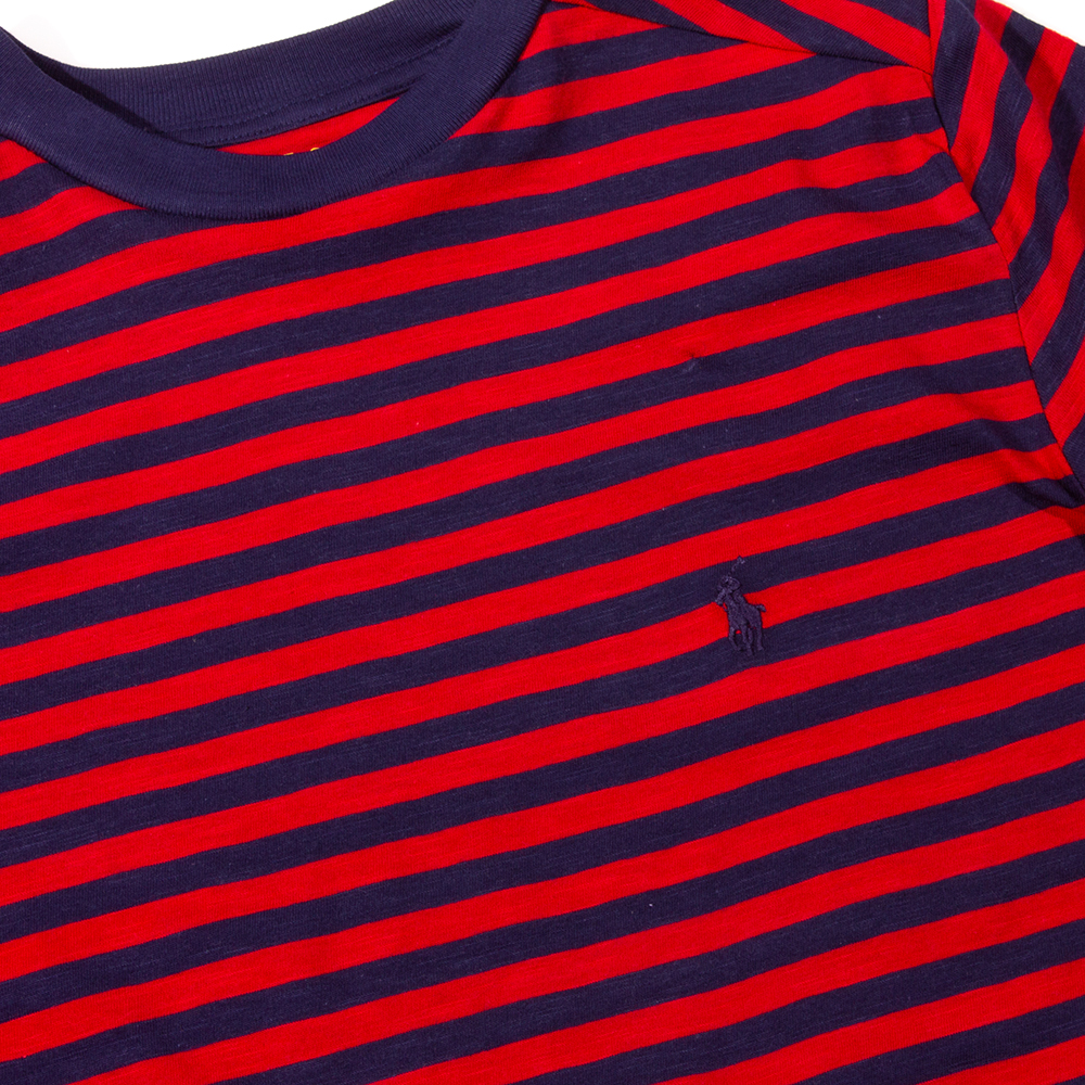 Ralph Lauren Red & Navy Stripe KIDS T-Shirt | The Rainy Days