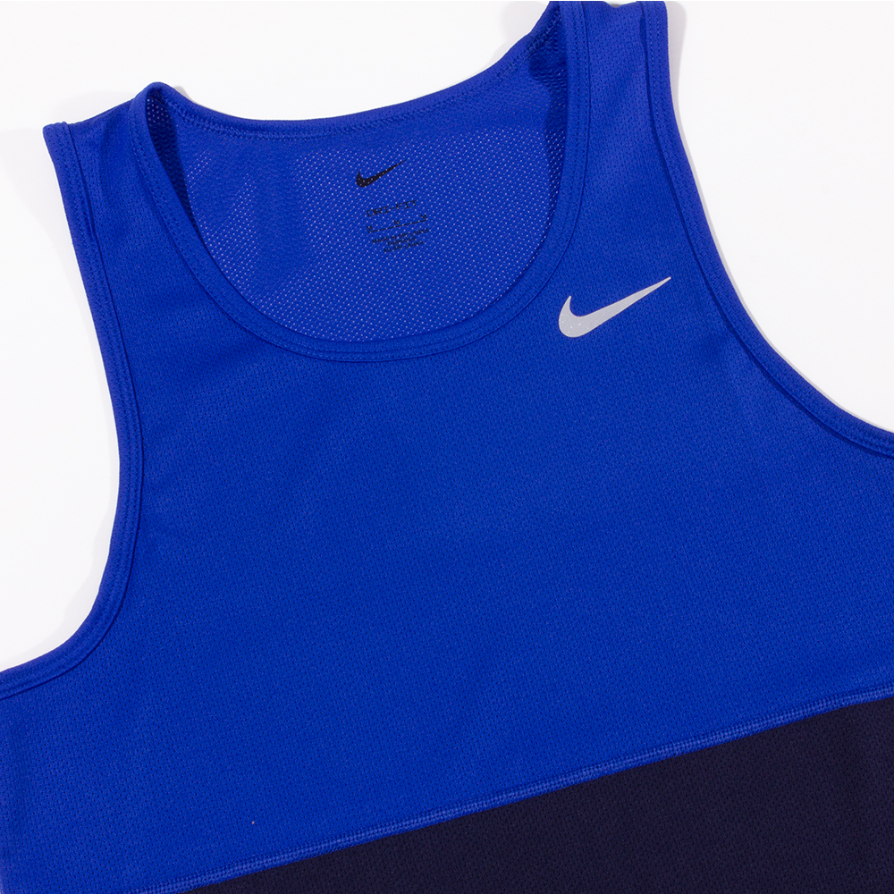 Nike Running Blue & Navy 'Breathe Run' Singlet Vest | The Rainy Days