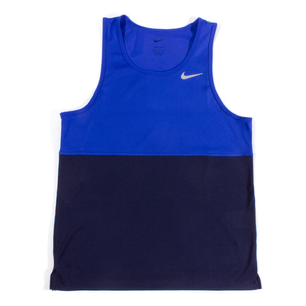 Nike Running Blue & Navy 'Breathe Run' Singlet Vest | The Rainy Days