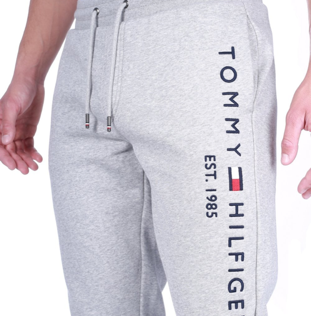 Tommy Hilfiger Men's Grey Basic Branded Sweatpants | The Rainy Days