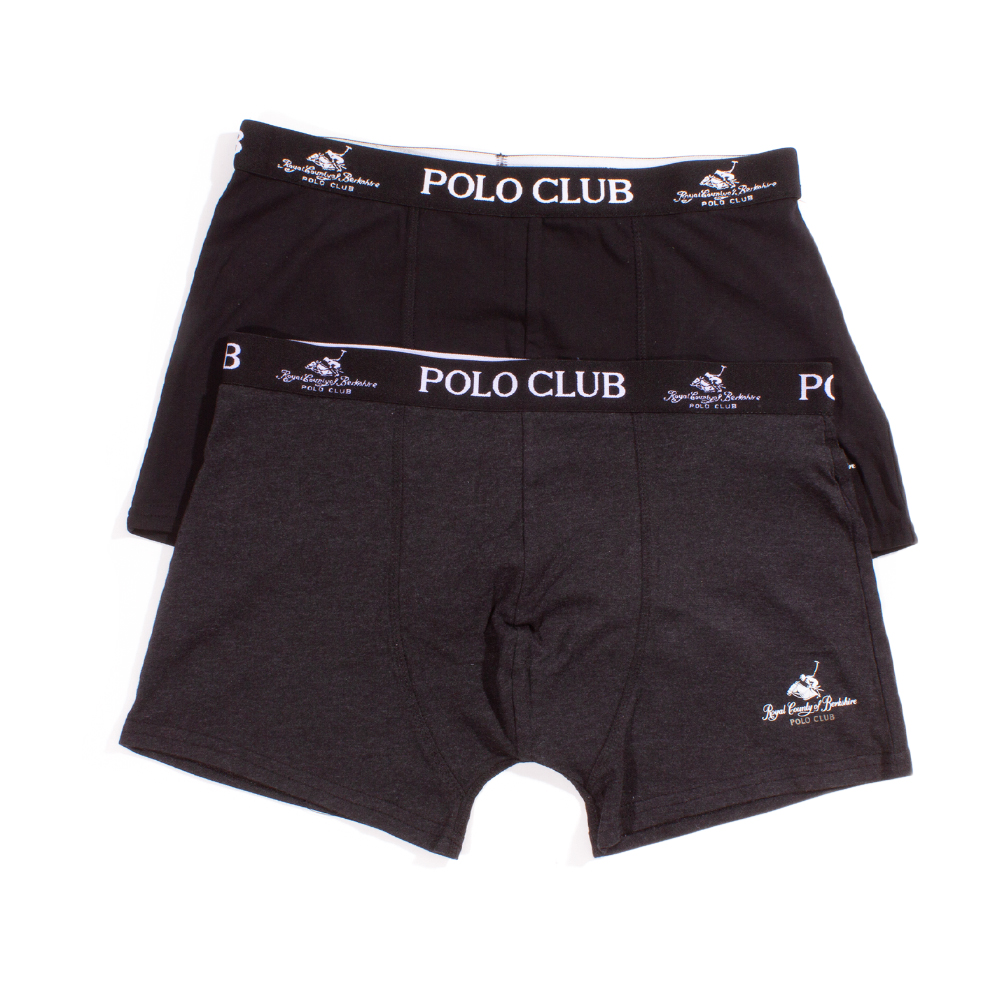 Royal County of Berkshire Polo Club Black/Charcoal Boxers | The Rainy Days