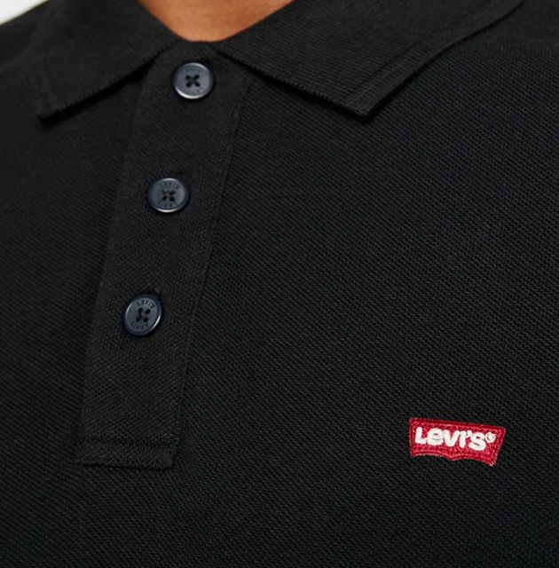 Levi's Men's Black Housemark Polo Shirt | The Rainy Days
