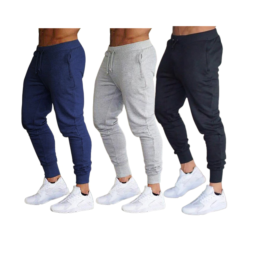 Men's Regular Slim Fit Jogging Bottoms Plain Gym Sweatpants S