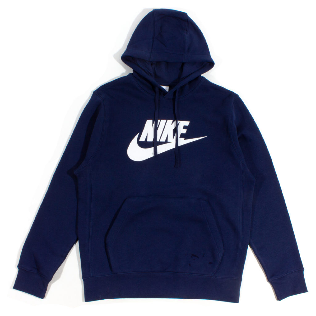 Nike Mens Navy Club Big Swoosh Hoodie The Rainy Days