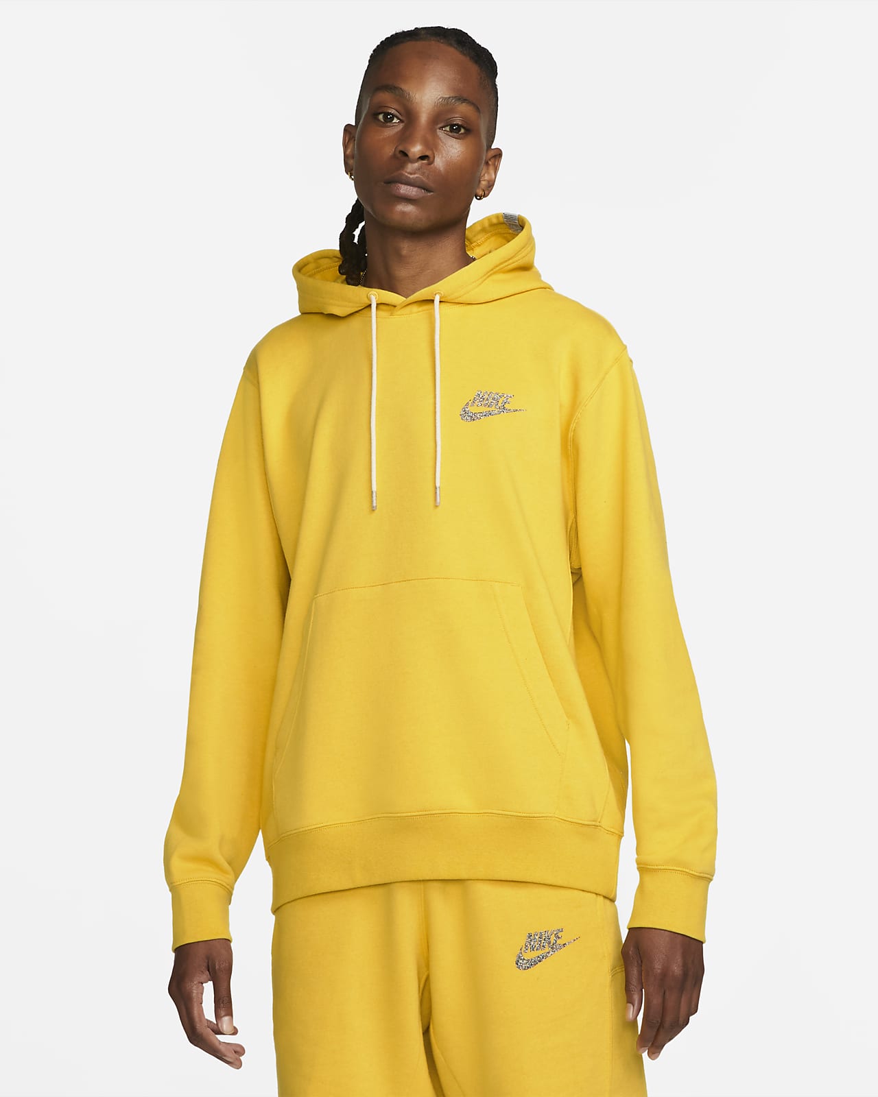 Nike Sportswear Men's Yellow 'Revival' Fleece Pullover Hoodie | The ...