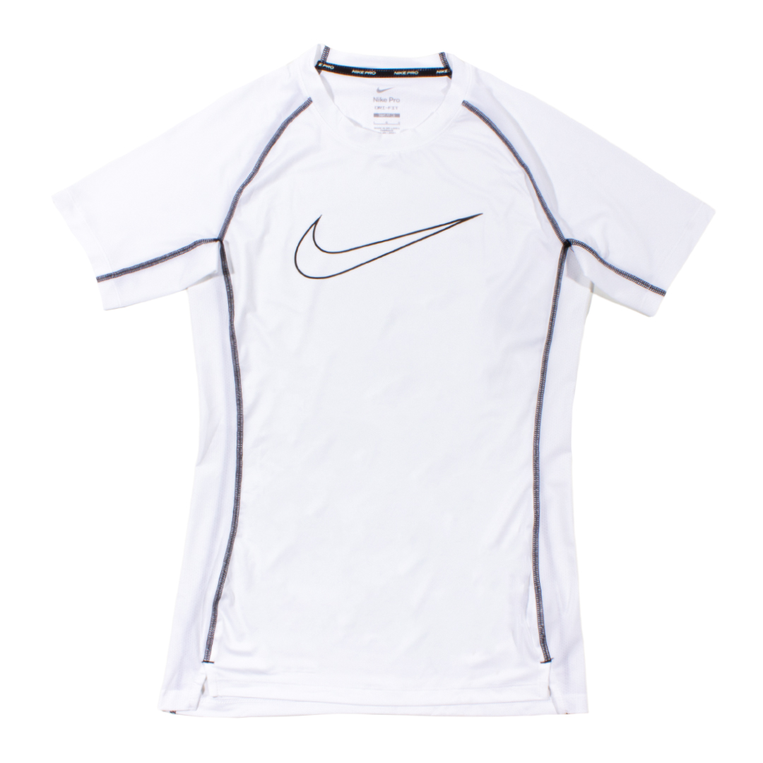 overal Stad bloem Op grote schaal Nike Pro White Dri-FIT Tight Fit Outline Swoosh T-Shirt | The Rainy Days
