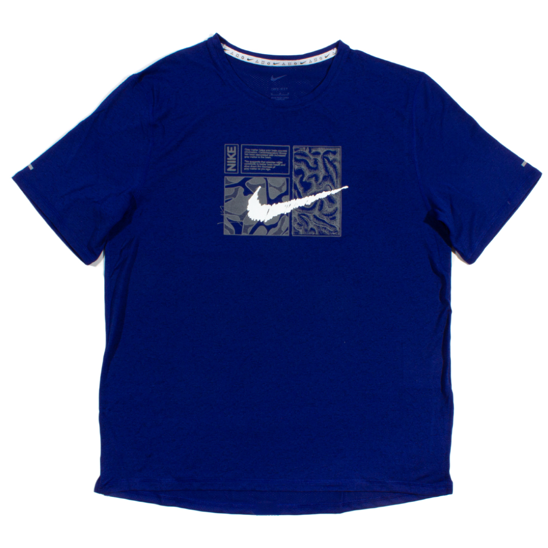 Nike Running Blue Dri-FIT 'Miler D.Y.E.' T-Shirt | The Rainy Days