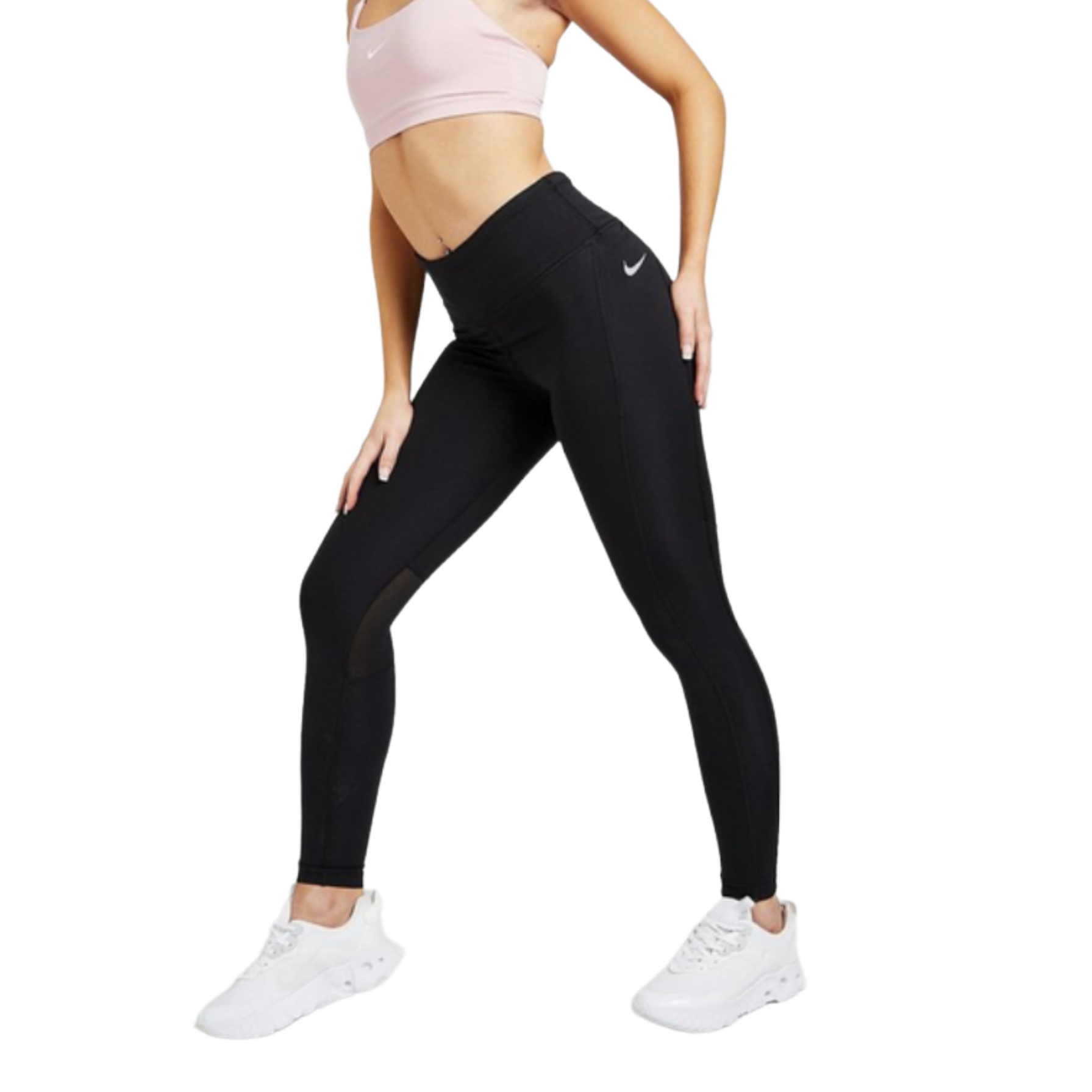 Nike NSW Varsity Swoosh Leggings Size L Womens Tight Fit Black