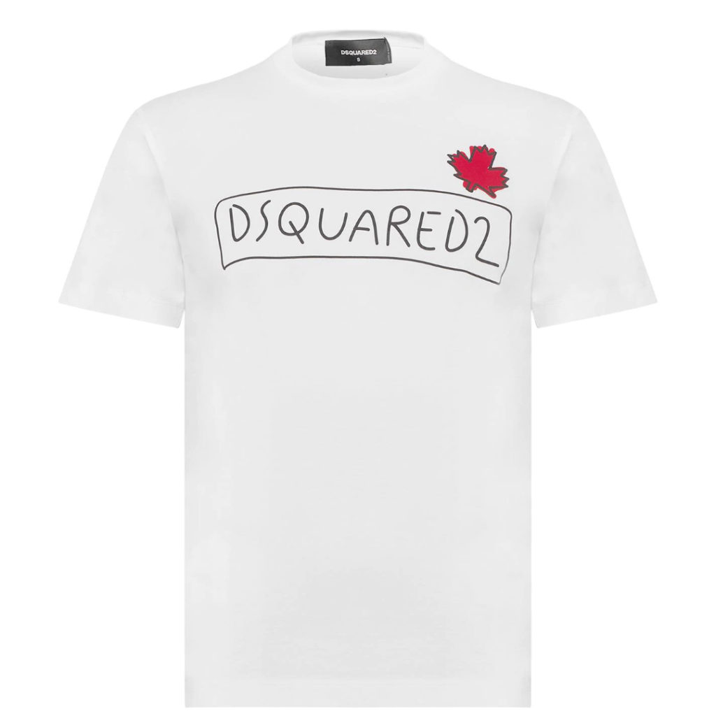 Dsquared2 White Logo Super Crew T Shirt The Rainy Days 3773