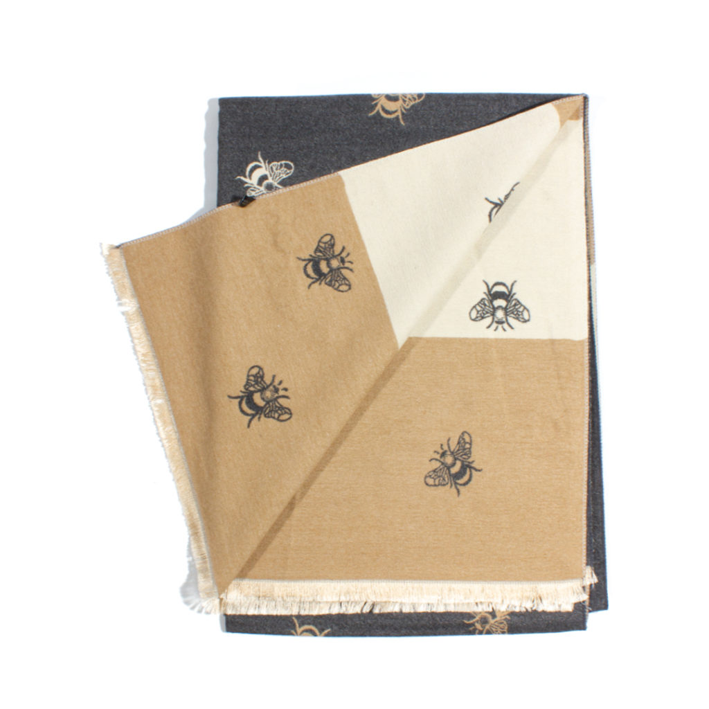 House of Tweed 'New Bee' Beige Scarf | The Rainy Days