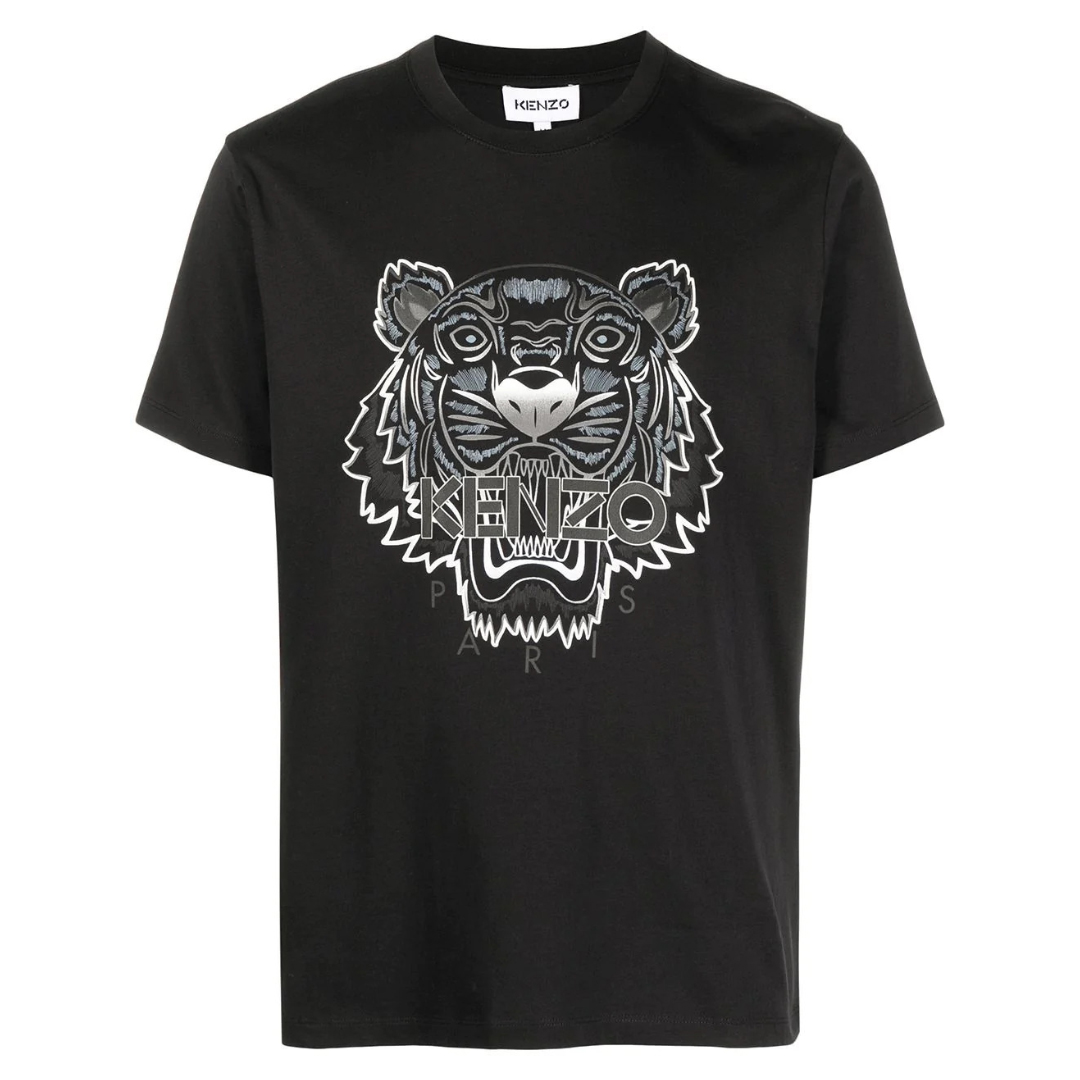 Kenzo Black with Grey/Silver Tiger T-Shirt | The Rainy Days