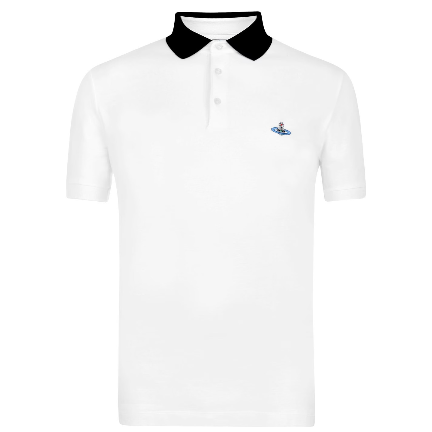 Vivienne Westwood White Contrasting Collar Polo Shirt | The Rainy Days