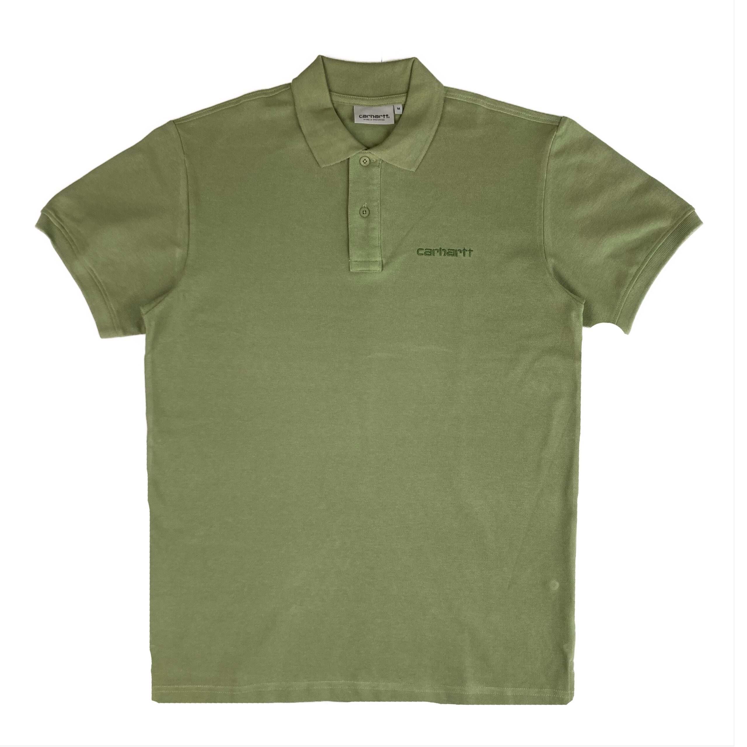 Carhartt WIP Olive Green Script Polo Shirt | The Rainy Days