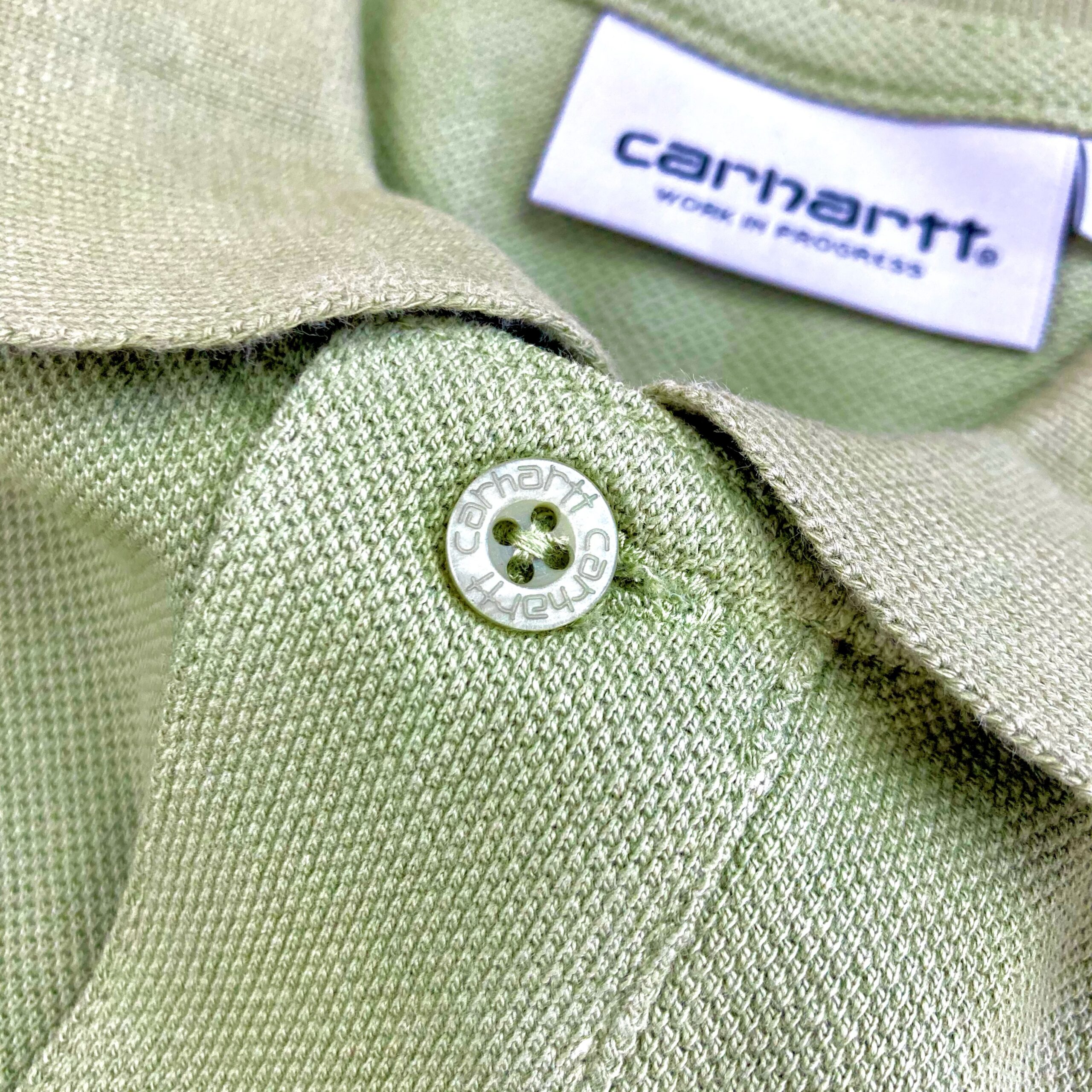 Carhartt WIP Olive Green Script Polo Shirt | The Rainy Days