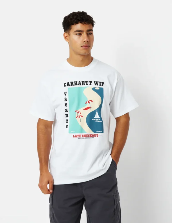 Carhartt WIP Vacanze White S/S T-Shirt | The Rainy Days