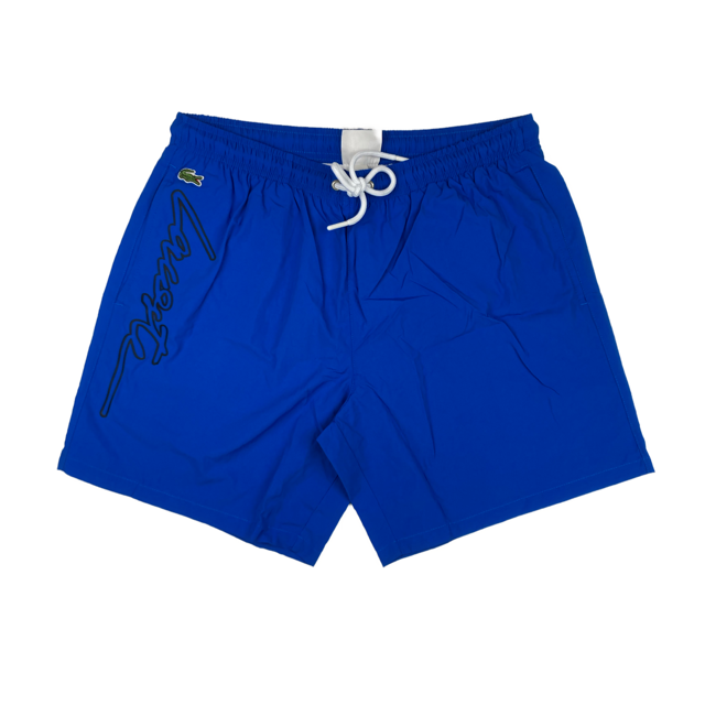 Lacoste Blue Casual Print Swim Shorts | The Rainy Days