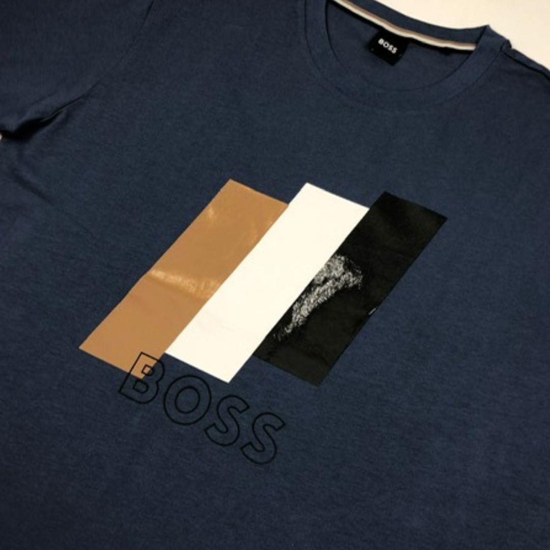 Hugo Boss Distressed Tiburt Petrol Blue T-Shirt